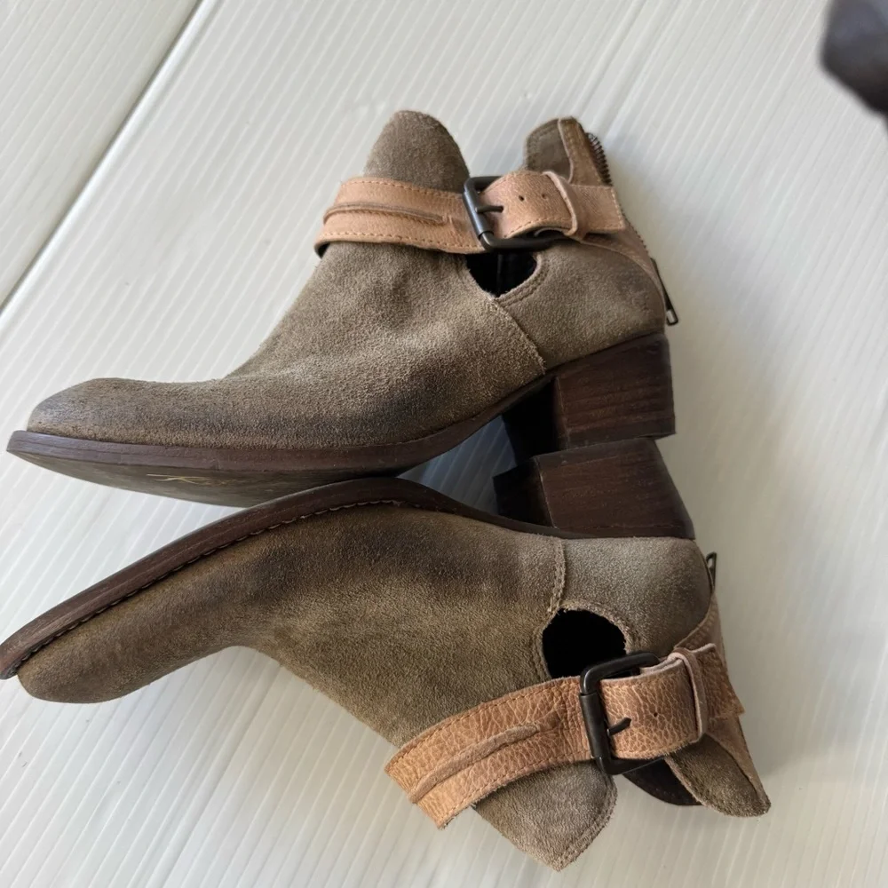 Rebels Taupe and Brown Ankle Booties